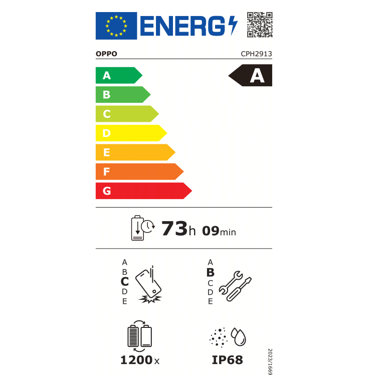 Energietikett för OPPO Find X10 Pro Max