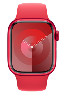 Apple Watch Series 9 41 mm Alu Sportband Product Red Front