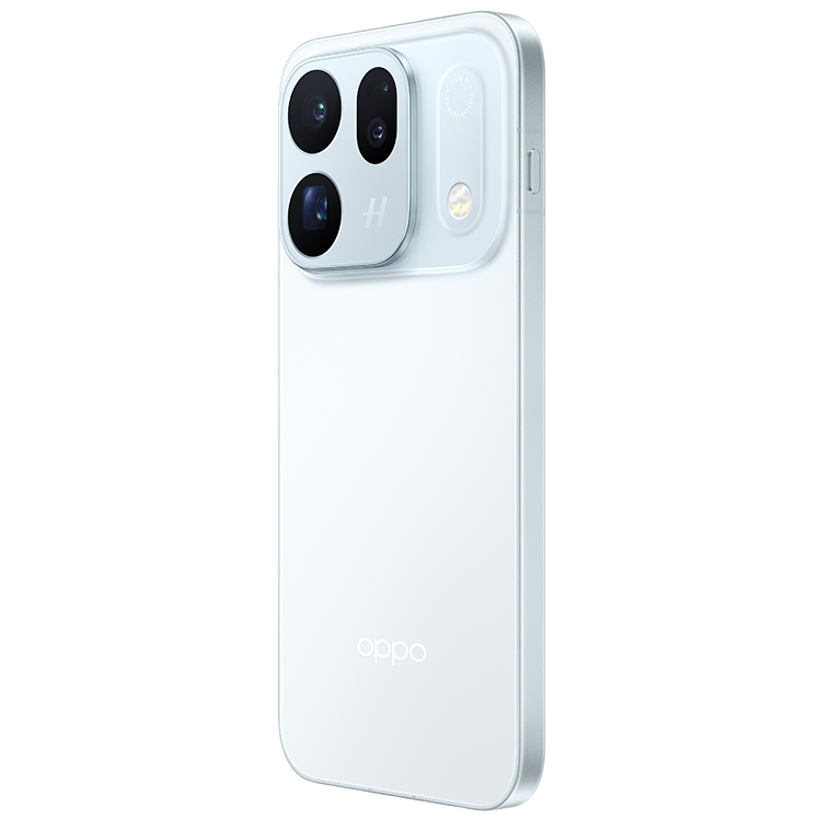 OPPO Find X10 i blått, annan sned bakvy