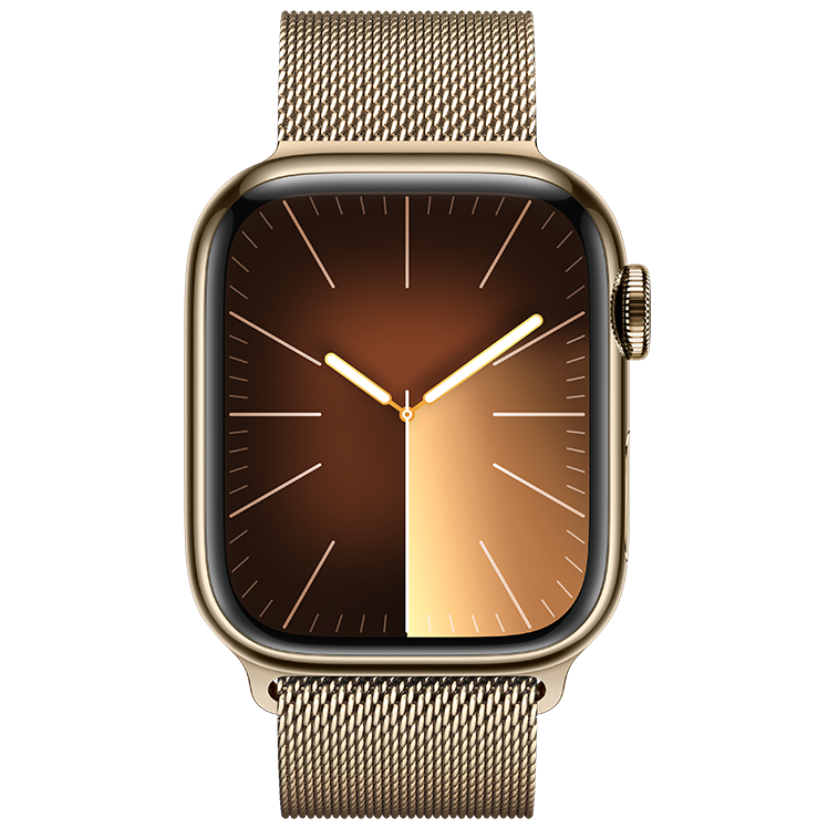 Apple-Watch-Series-9-41MM-Alu-Milanesisk-Gold-IQ---front.png