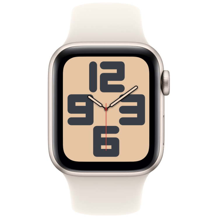 Apple Watch SE (2024) stjarnglans sportband stjarnglans 40mm framsida