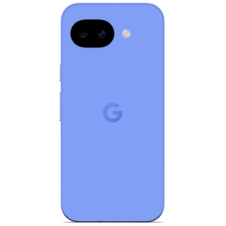 Baksida på lila Google Pixel 10a