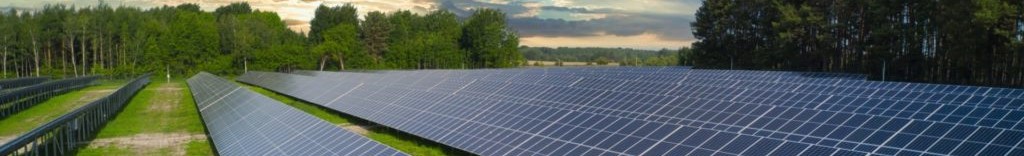 Solar panels in a field