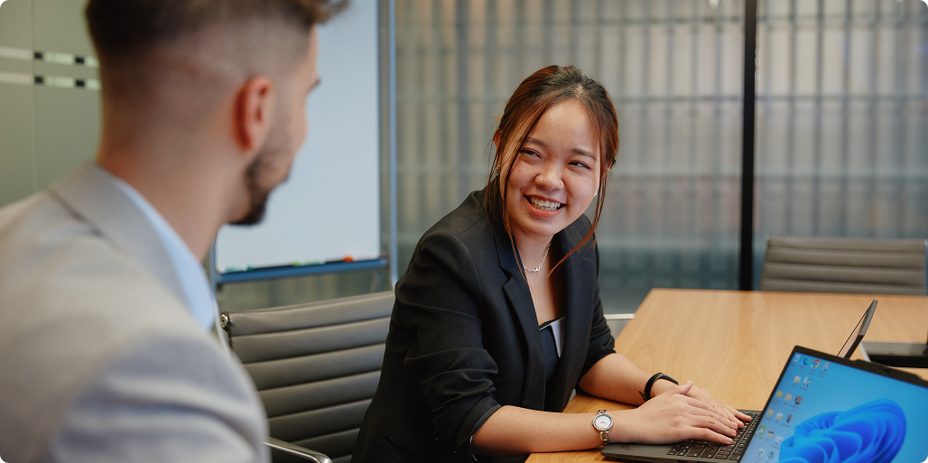 People sitting at a desk