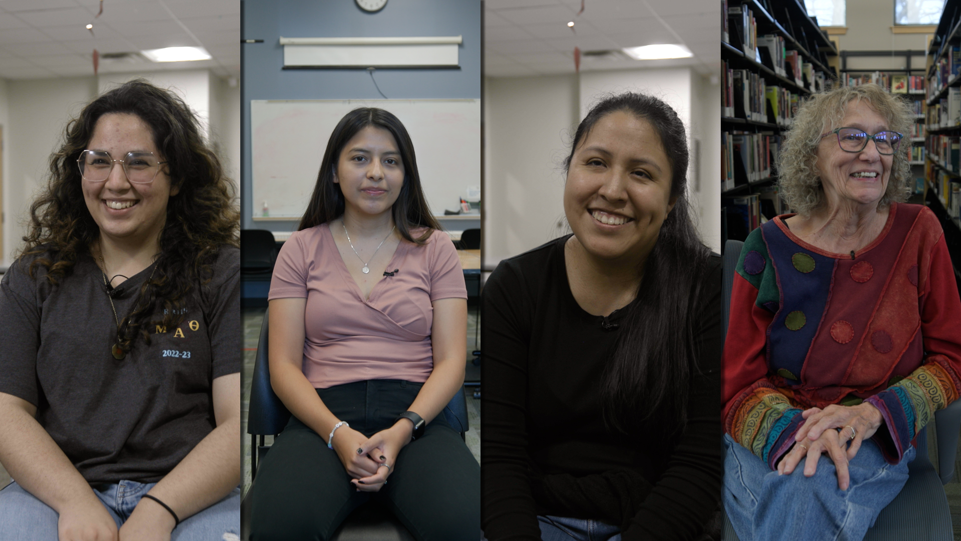 From left to right, Silvia Zuvieta-Rodriguez, Amy Perez, Alejandra Morales and Nancy McDonnell. They work as displacement navigators for the city’s new pilot program. 
