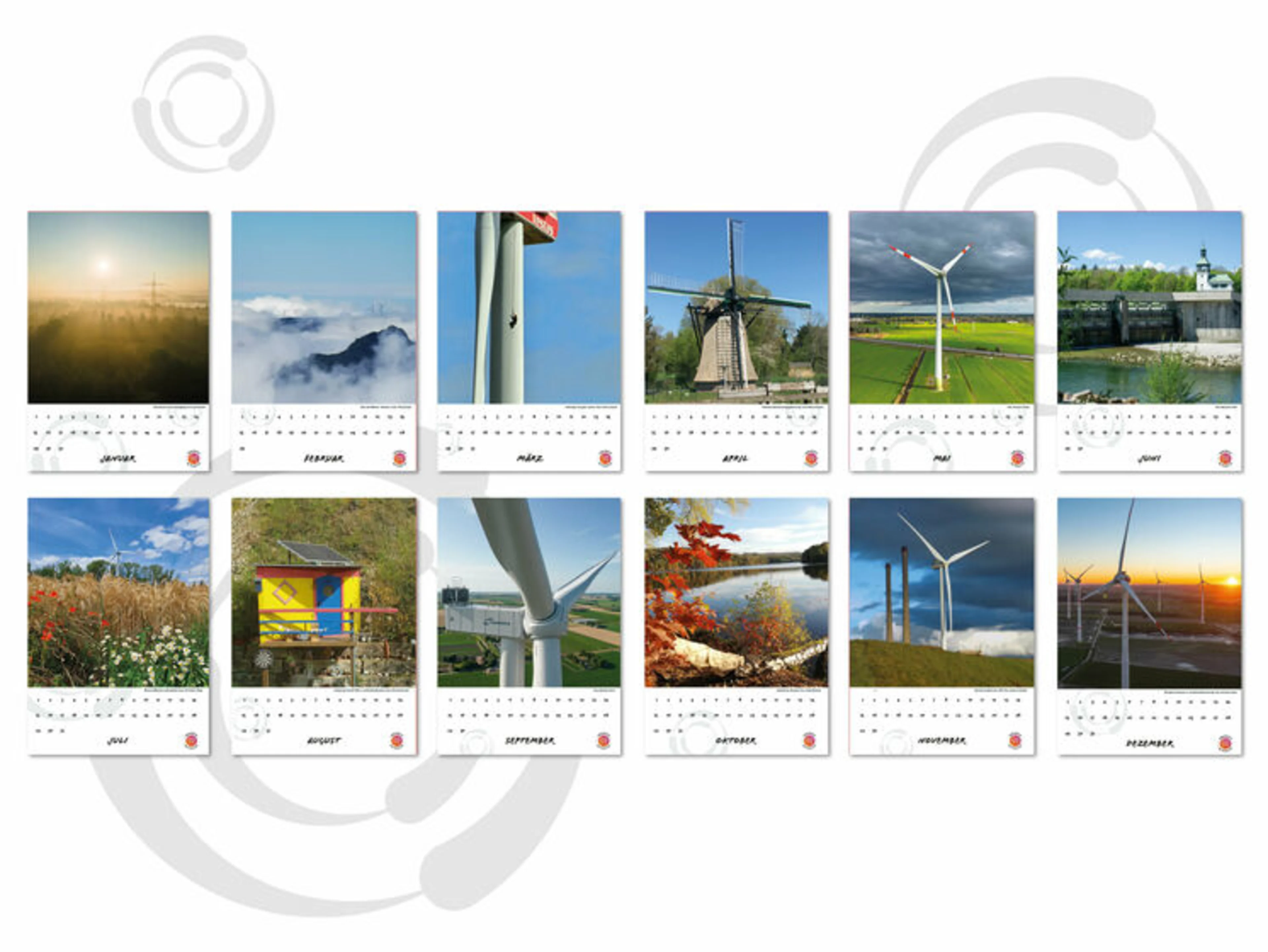 Kalenderblätter aus dem Kalender des Prokon-Jugendbeirats 2024