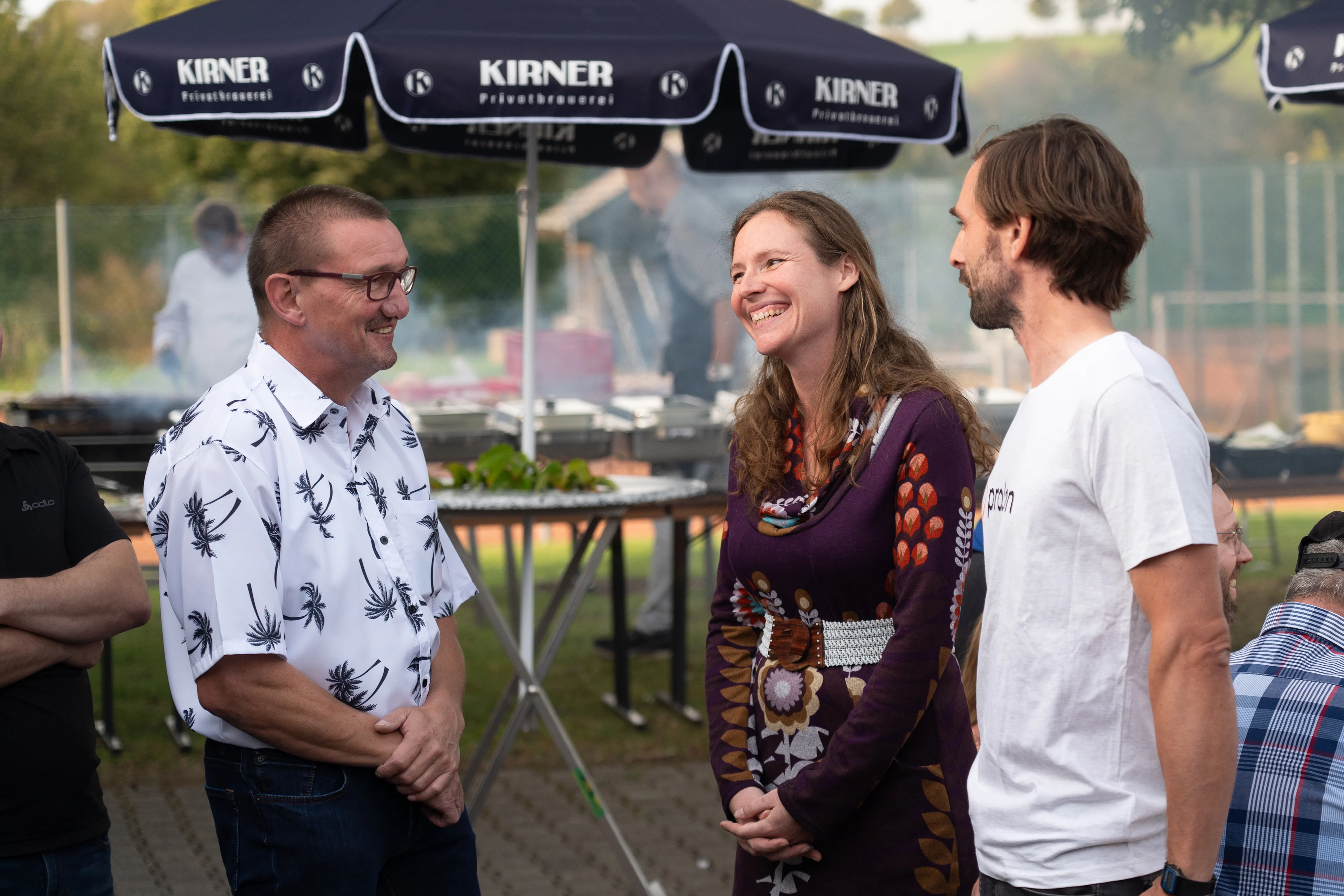 People laughing at an event