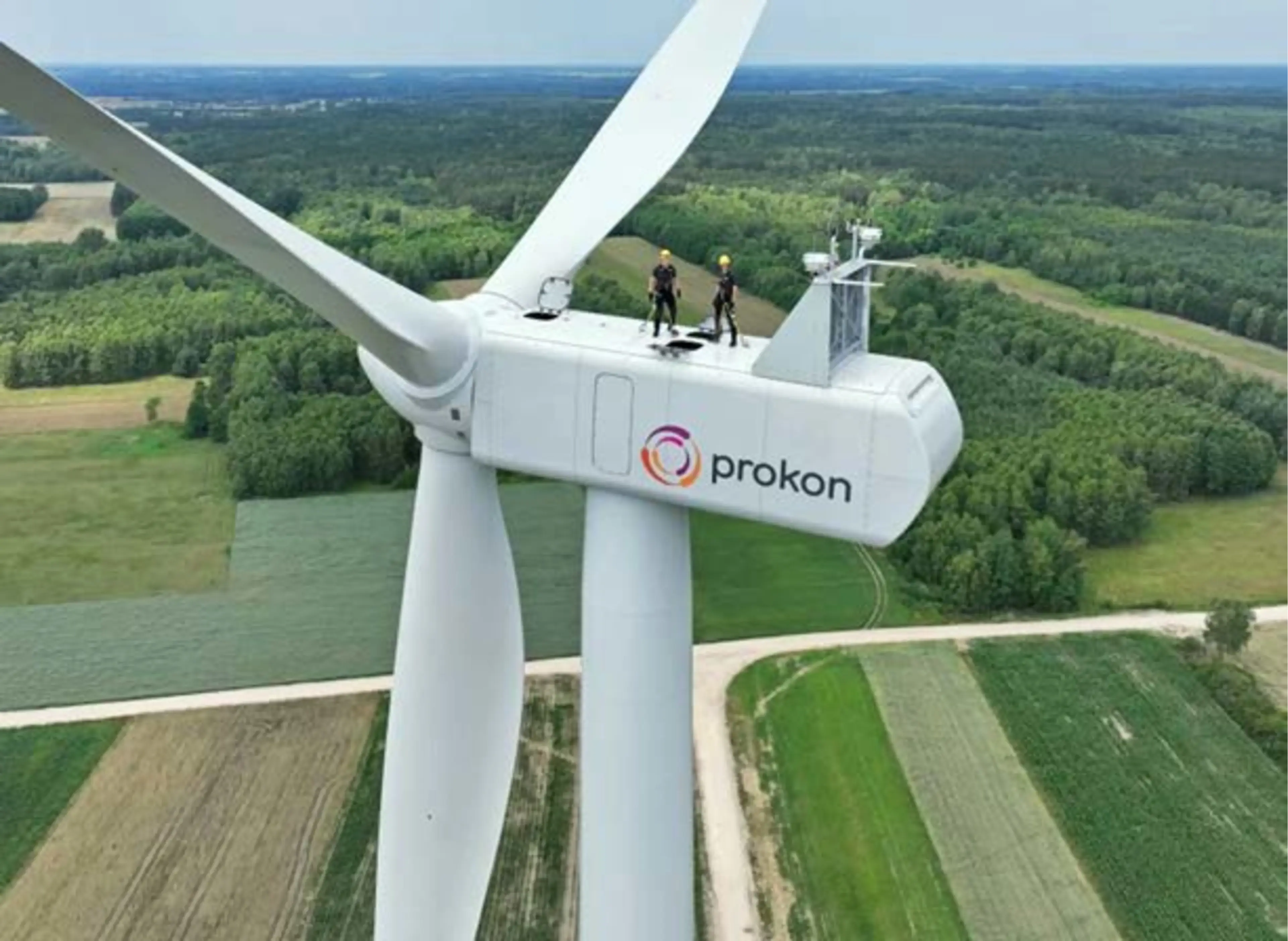 Neuzugang. Techniker auf einer Anlage im Windpark Rusiec II.