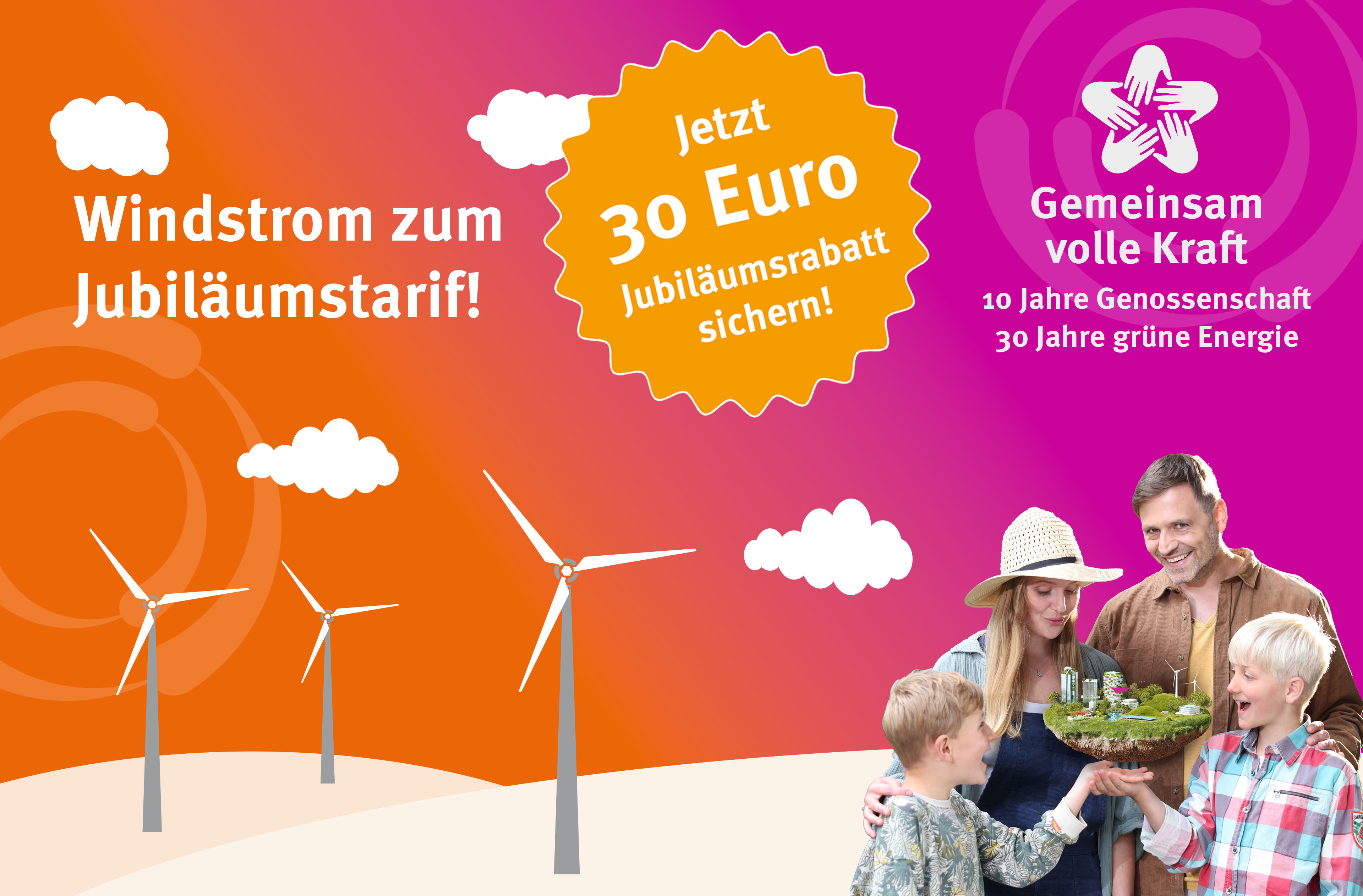 Windstrom zum Frühlingspreis - Jetzt 50€ Neukundenbonus sichern