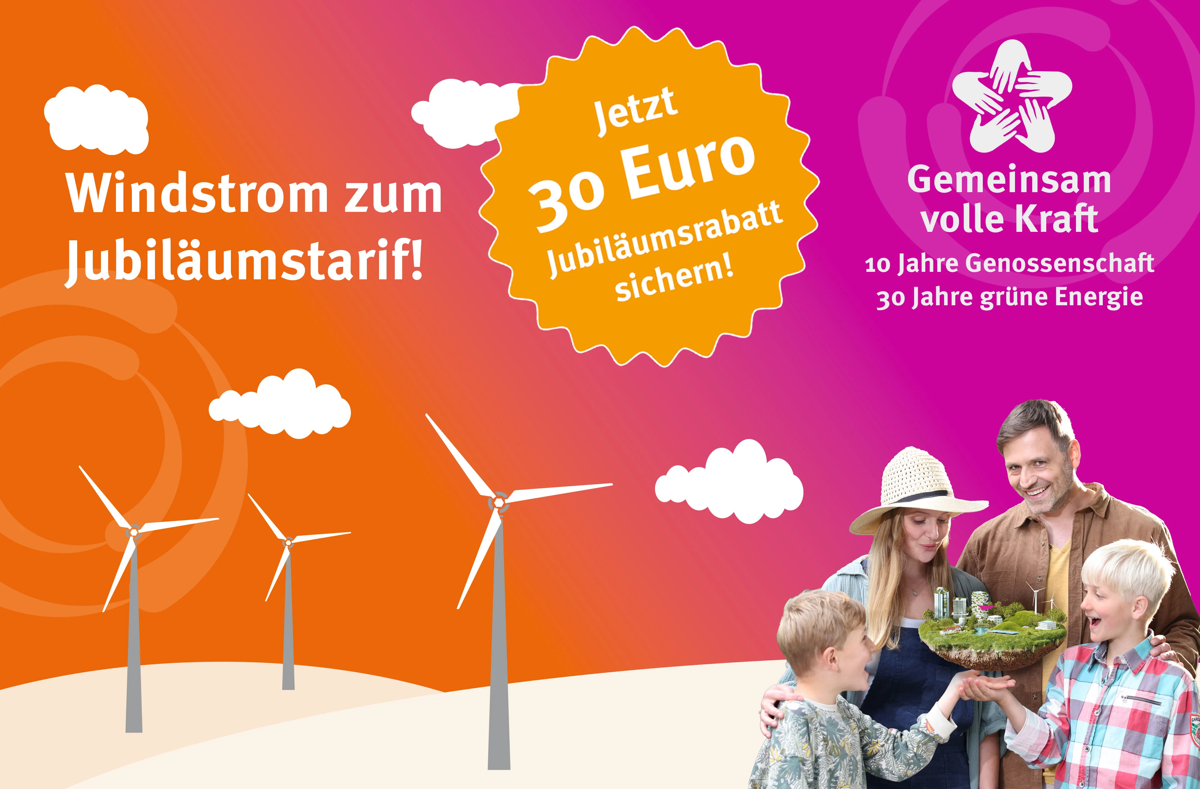 Windstrom zum Frühlingspreis - Jetzt 50€ Neukundenbonus sichern
