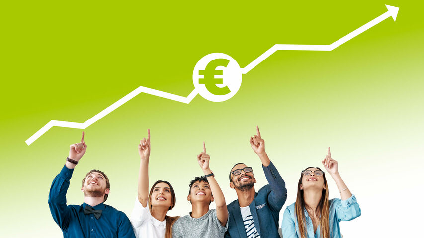 People point to an arrow trending upwards.