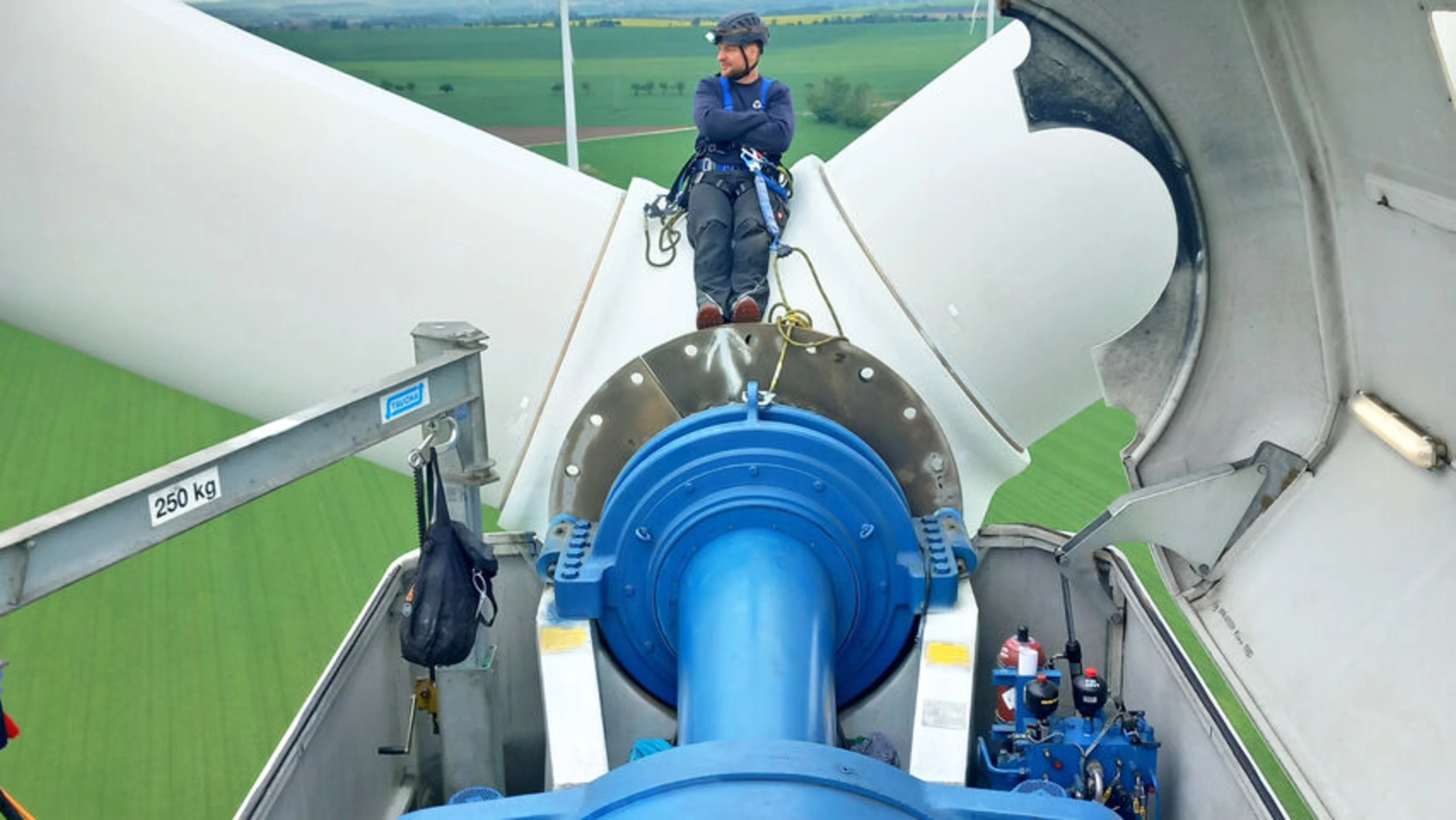 Blick in die Gondel - Windpark Ihlewitz