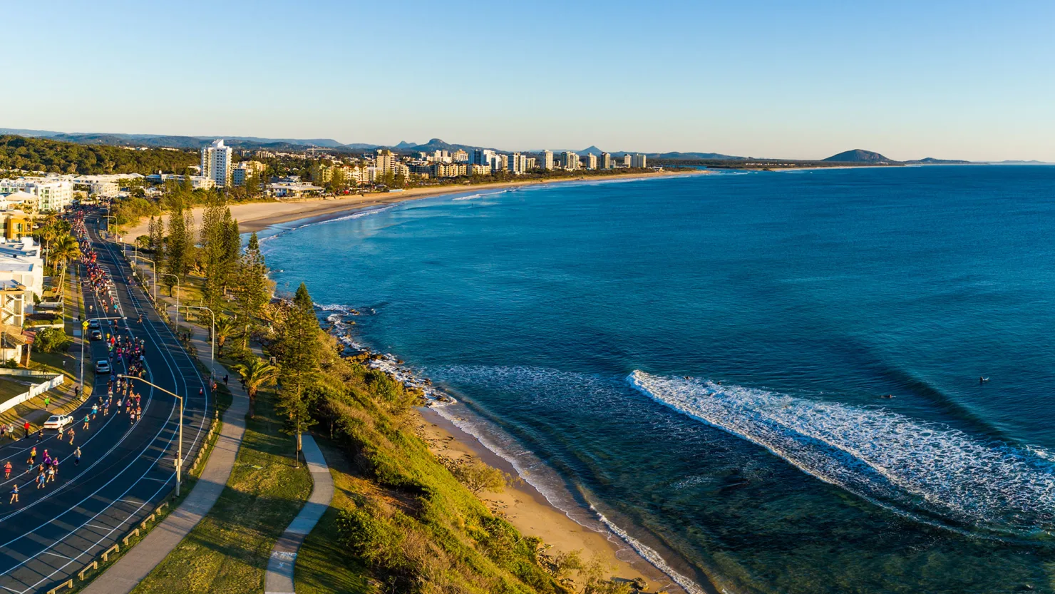 Runners in the Sunshine Coast Marathon Festival, Alexandra Headland