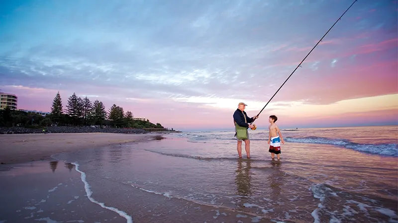 Fishing from the beach