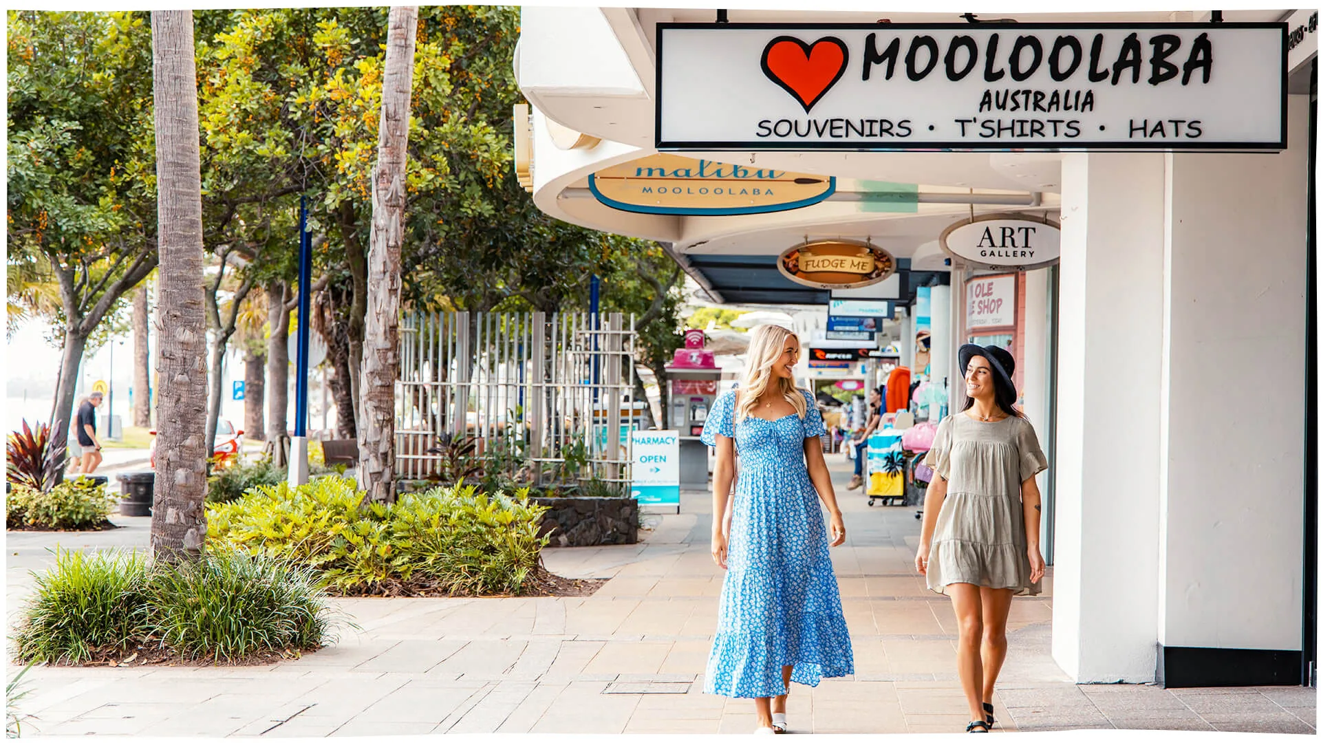 Shopping along Mooloolaba esplanade