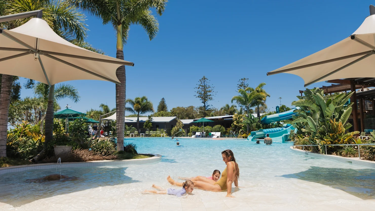 Family at Big4 Caloundra, Sunshine Coast