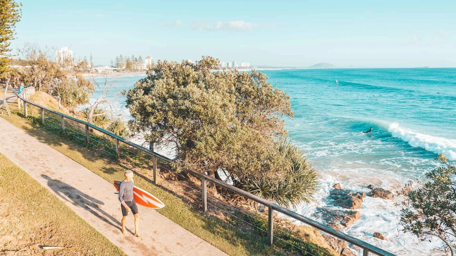 Surfer at Alexandra Headland, Sunshine Coast