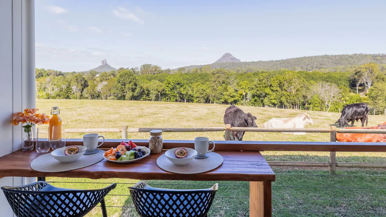 Breakfast at Seven Peaks Farm Stay, Glass House Mountains