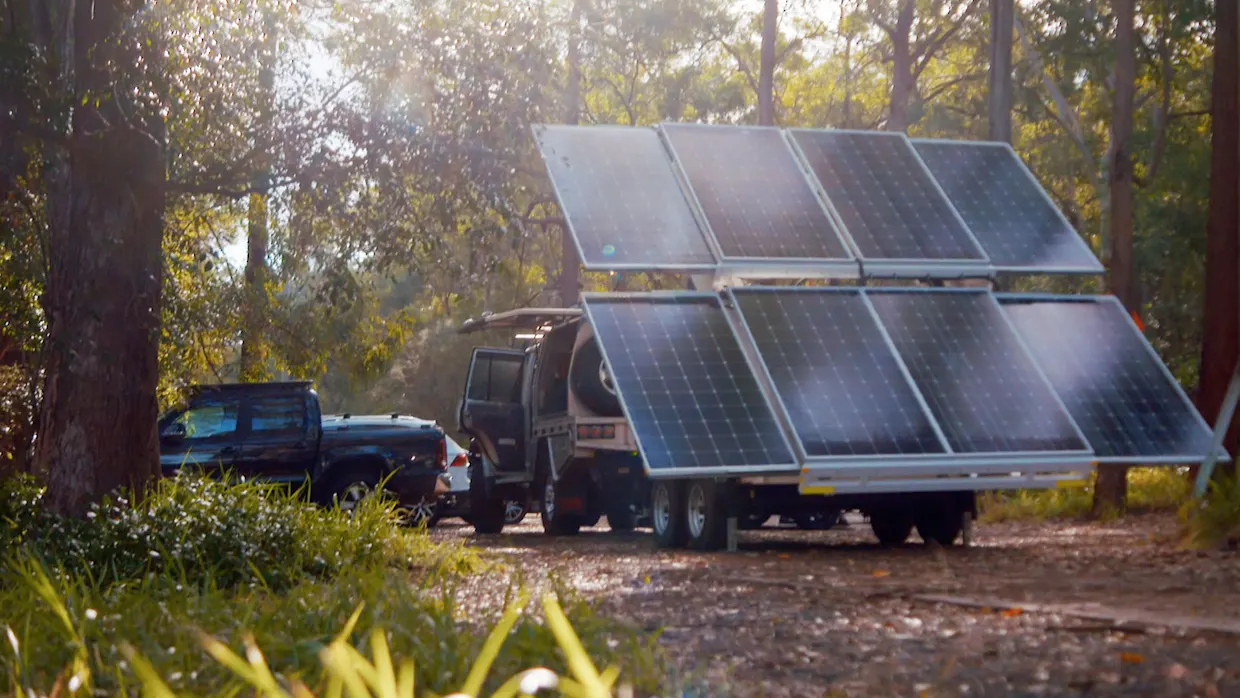 Car and solar panels