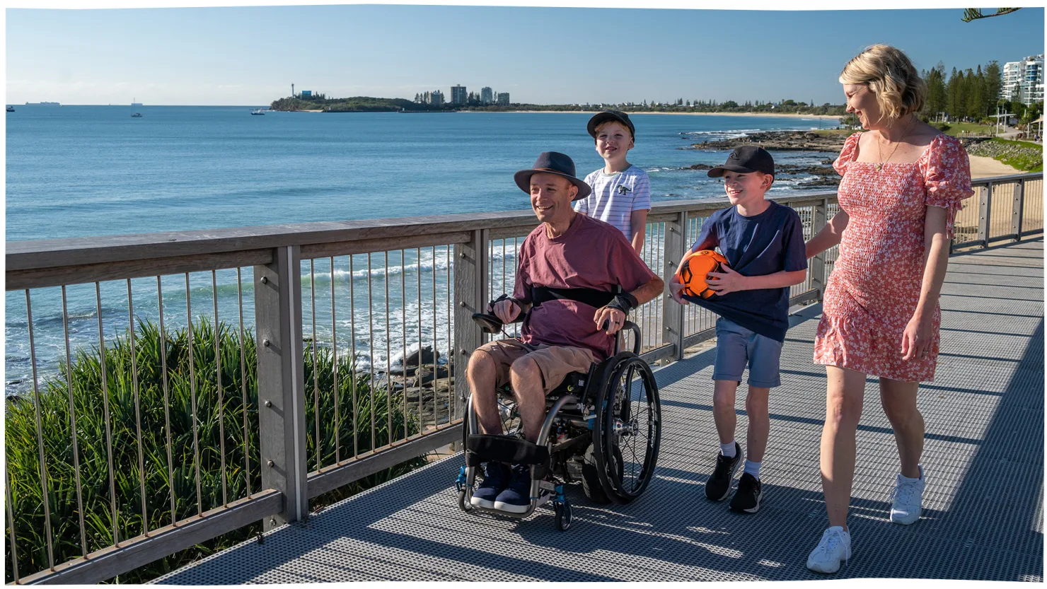 Family on Mooloolaba Boardwalk