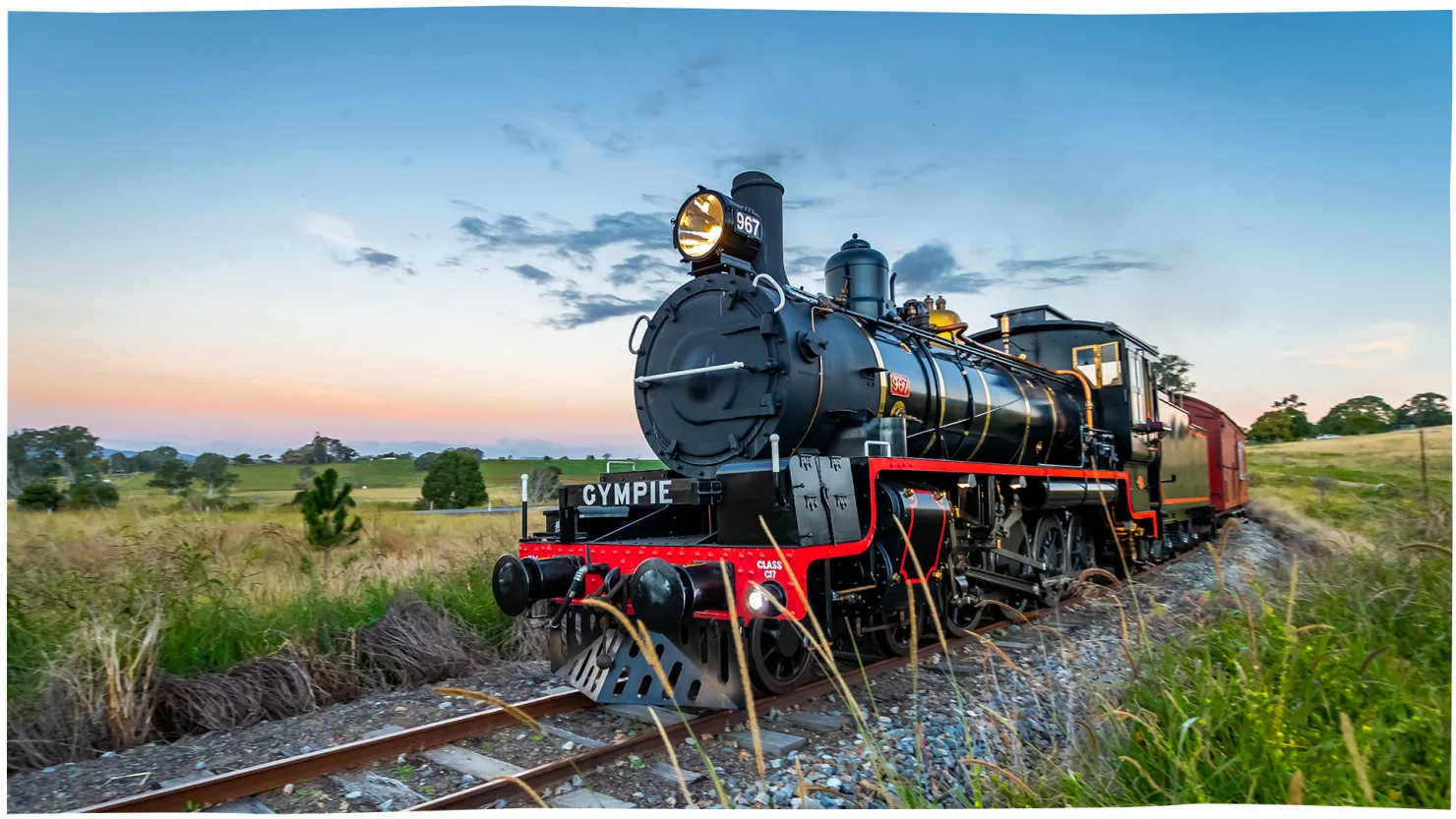 The Mary Valley Rattler rolling through the Mary Valley