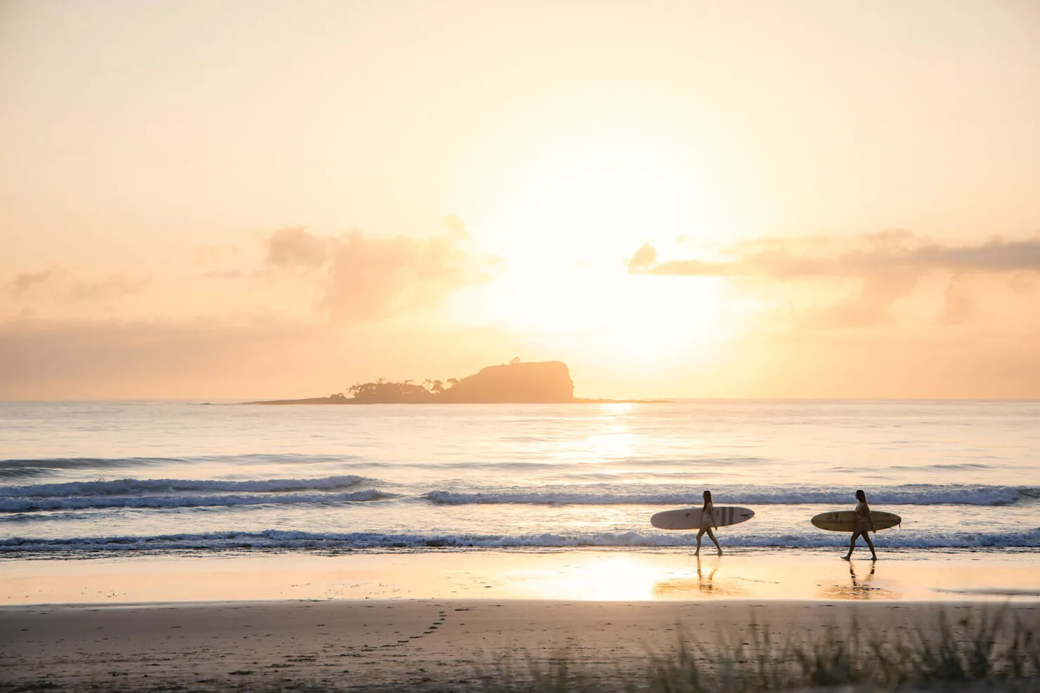 Above image: Sunrise over Old Woman Island (Mudjimba Island)