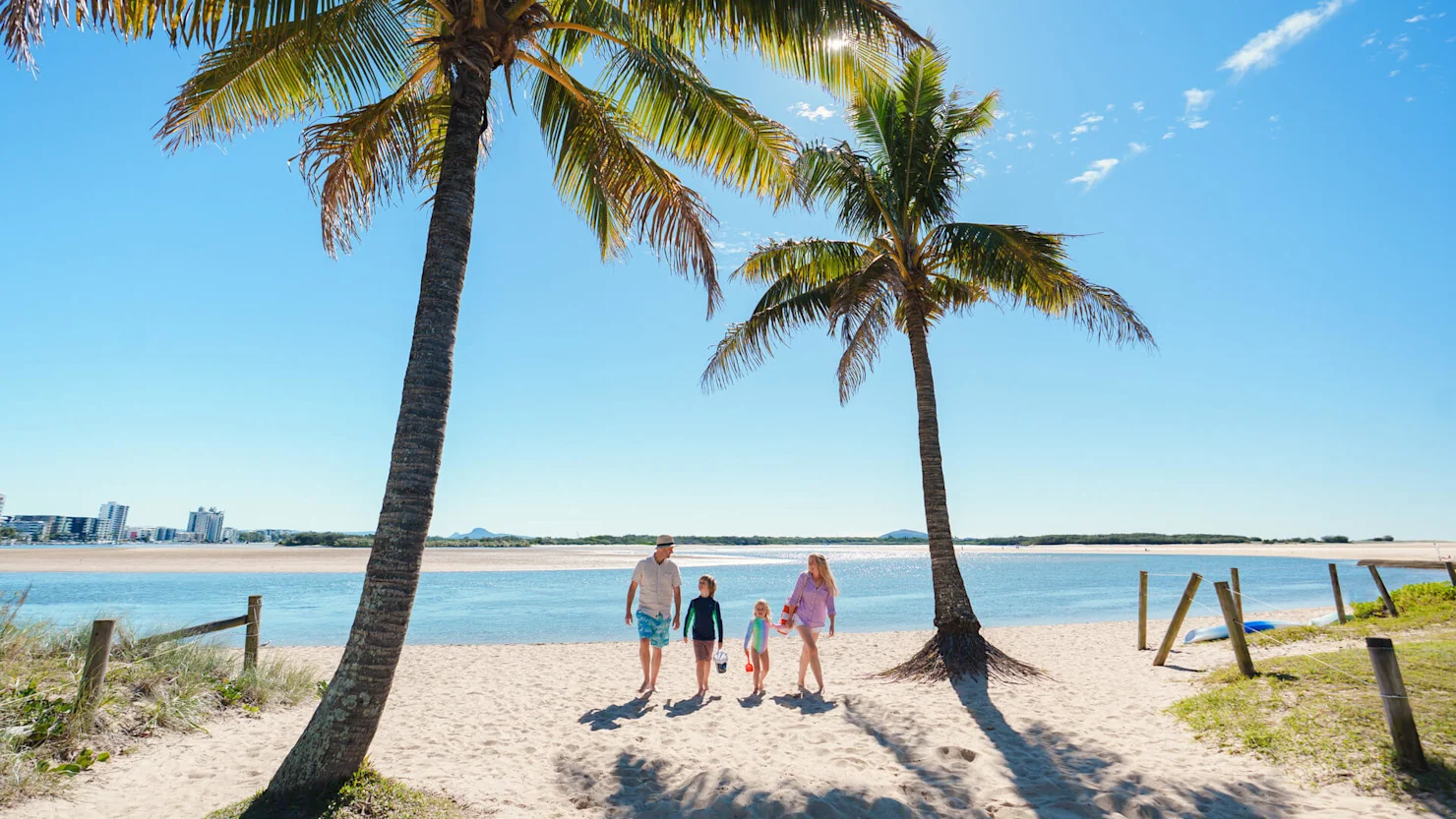 Family at Cotton Tree Beach
