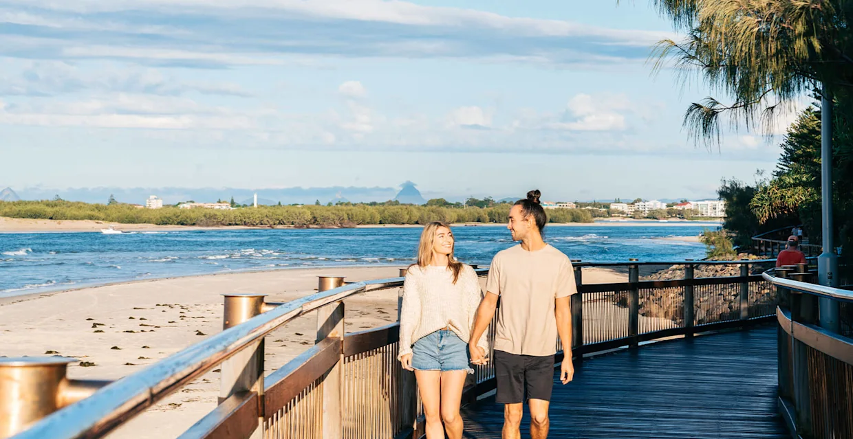 Walking along the Coastal Pathway, Caloundra, Sunshine Coast