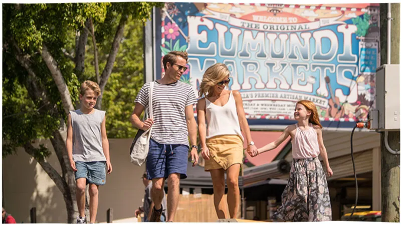 Family at The Original Eumundi Markets