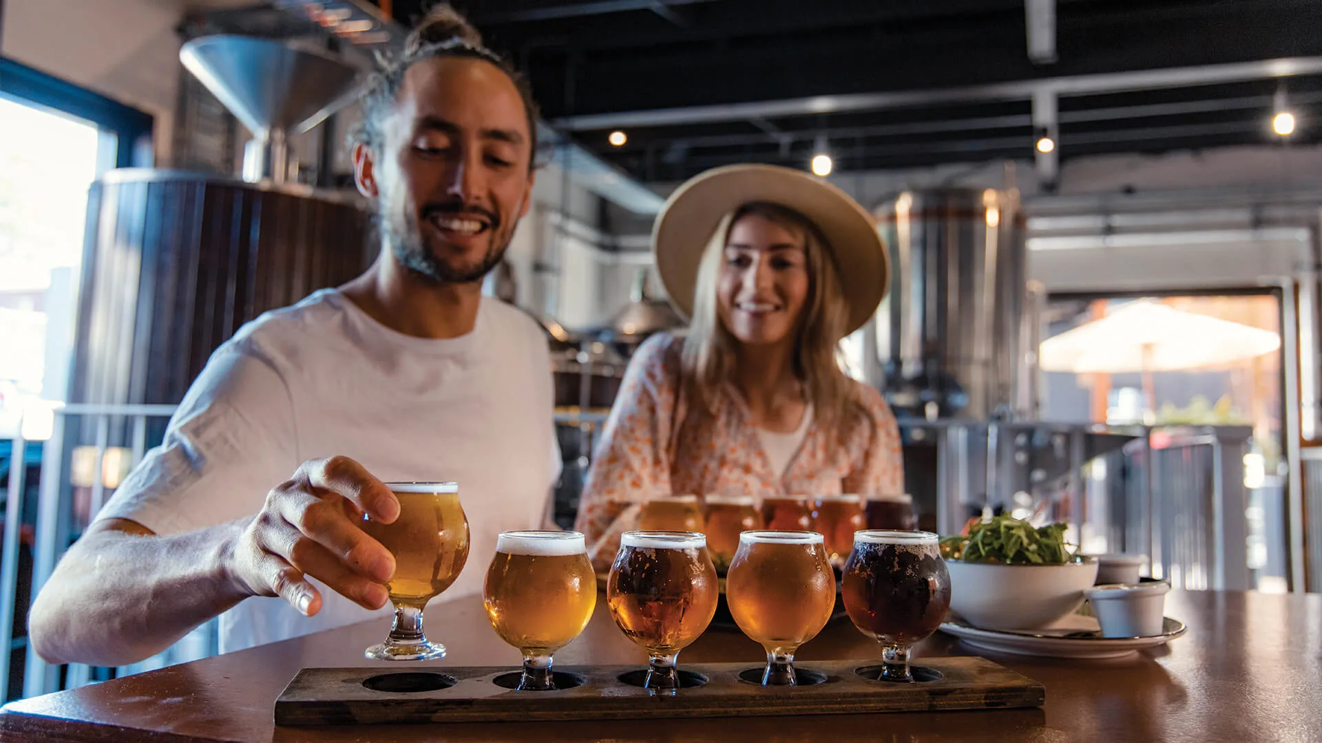 Tasting paddle at Brouhaha