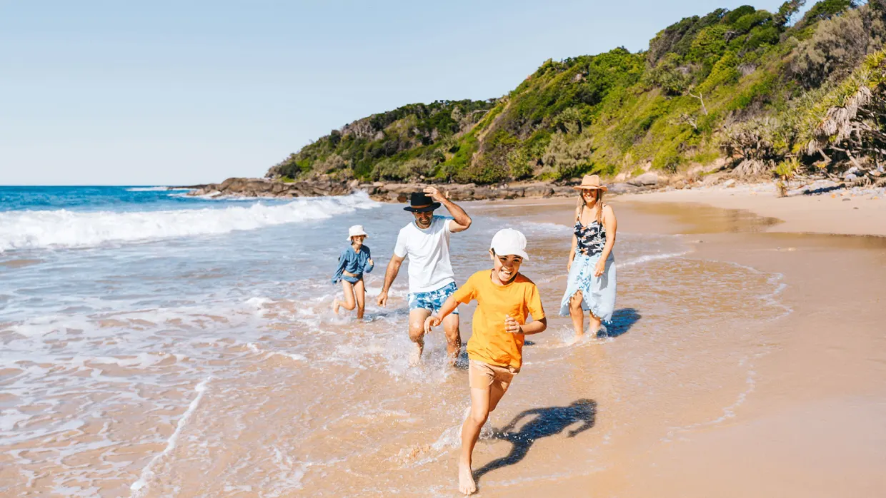 Family at Coolum Beach