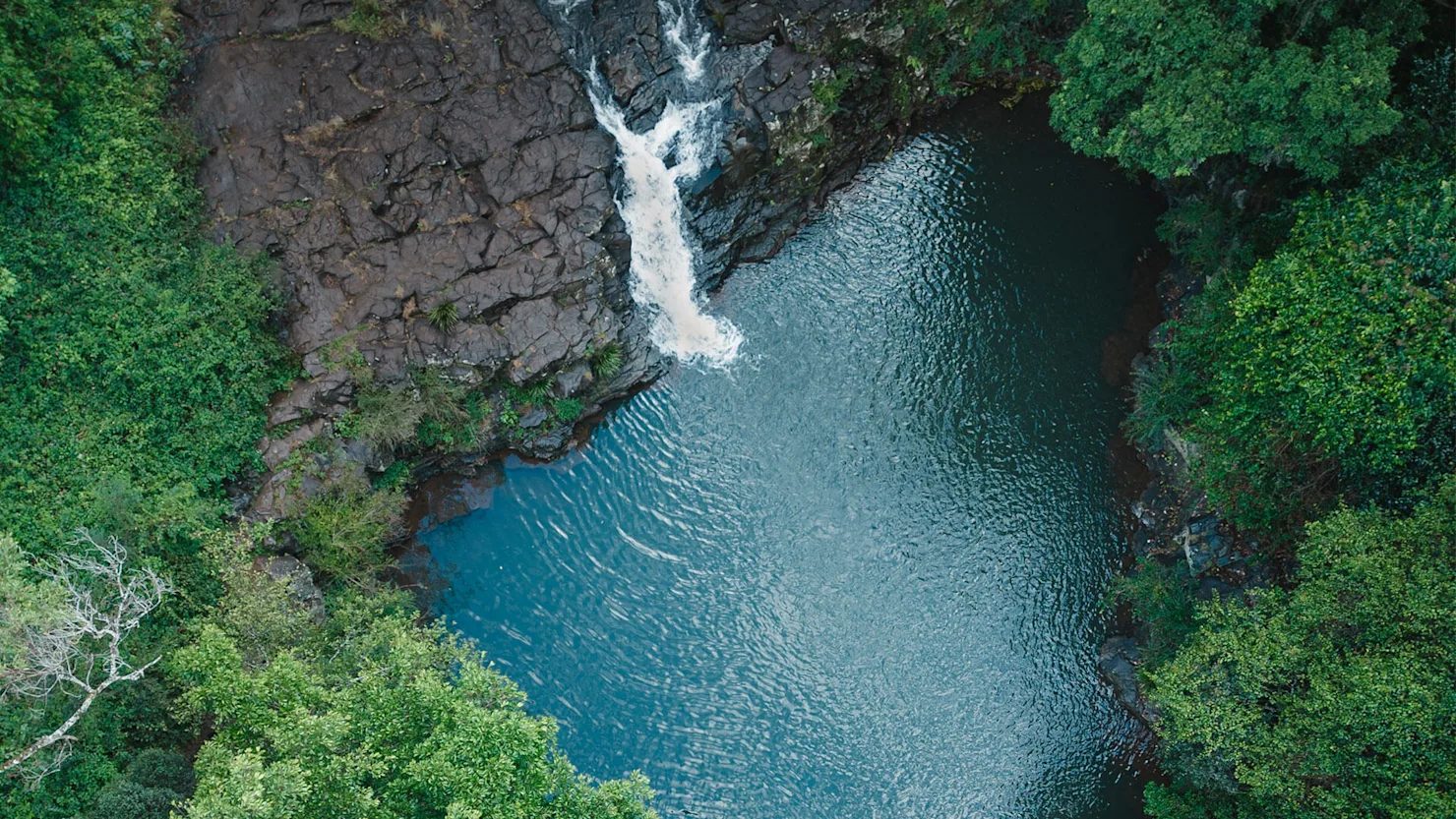 Aerial of Gardners Falls, Maleny