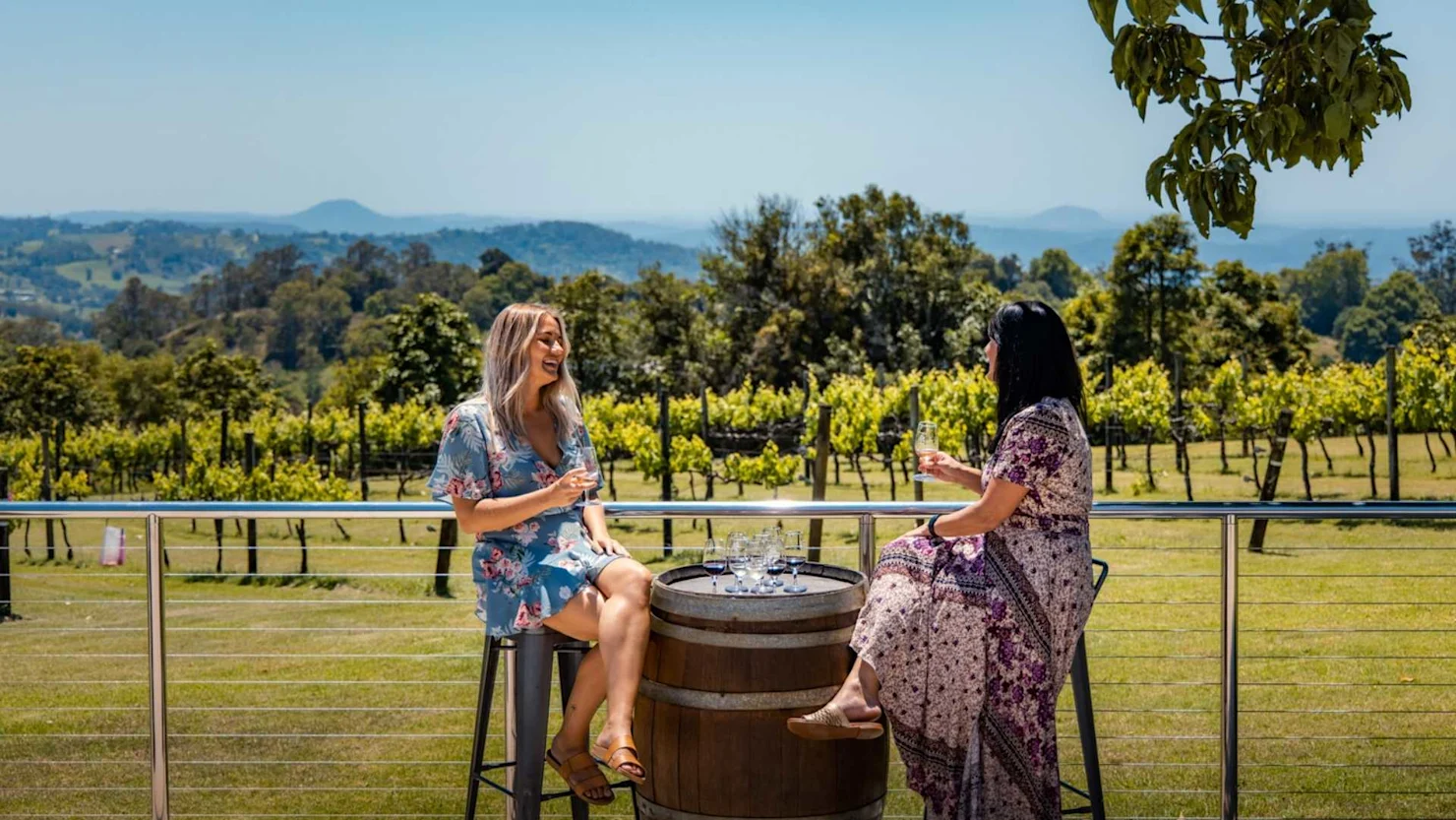 Wine tasting at Flame Hill Vineyard, Montville, Queensland