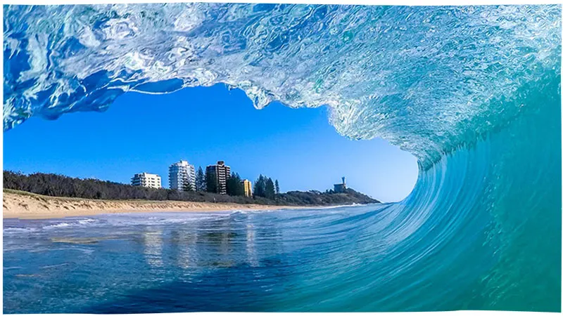 Surfing at Kawana