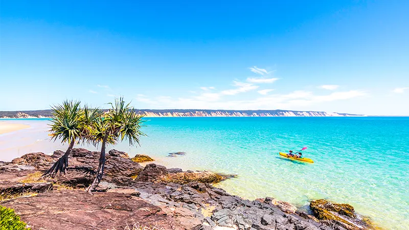 Kayak at Double Island, Rainbow Beach