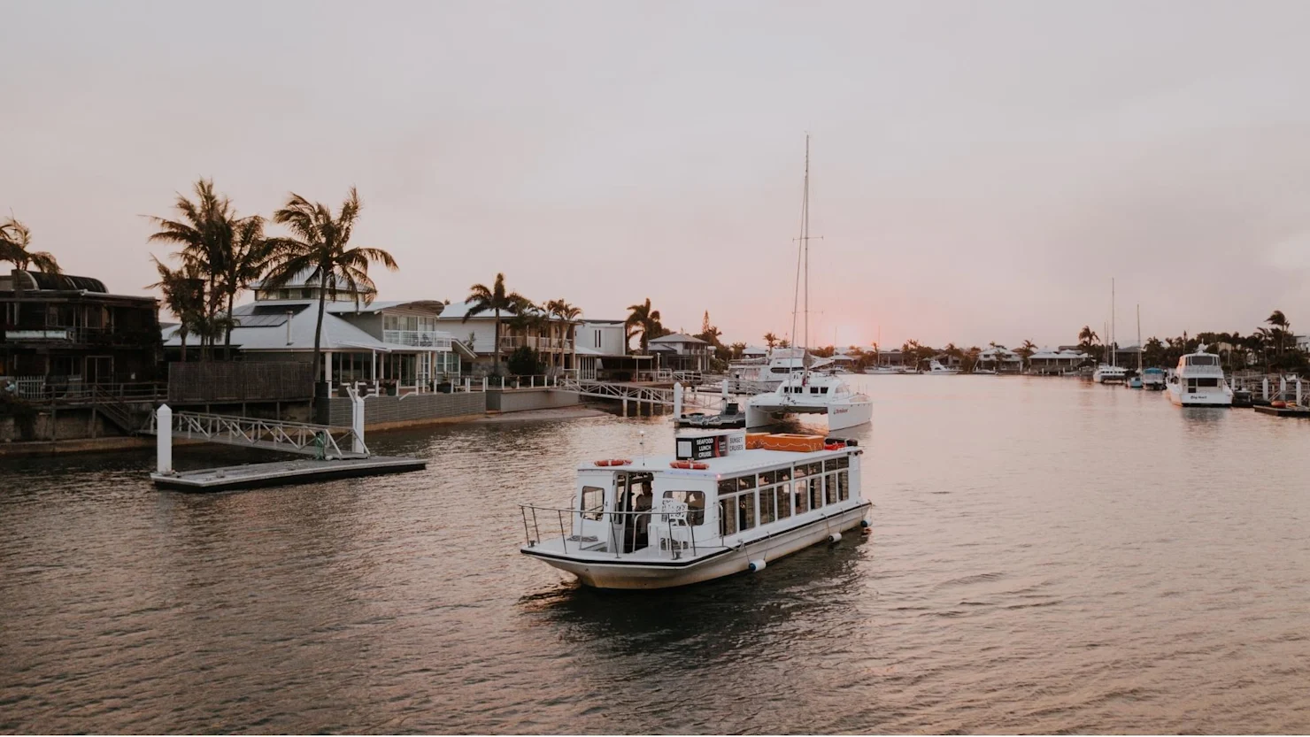 Coastal Cruises at sunset, Mooloolaba