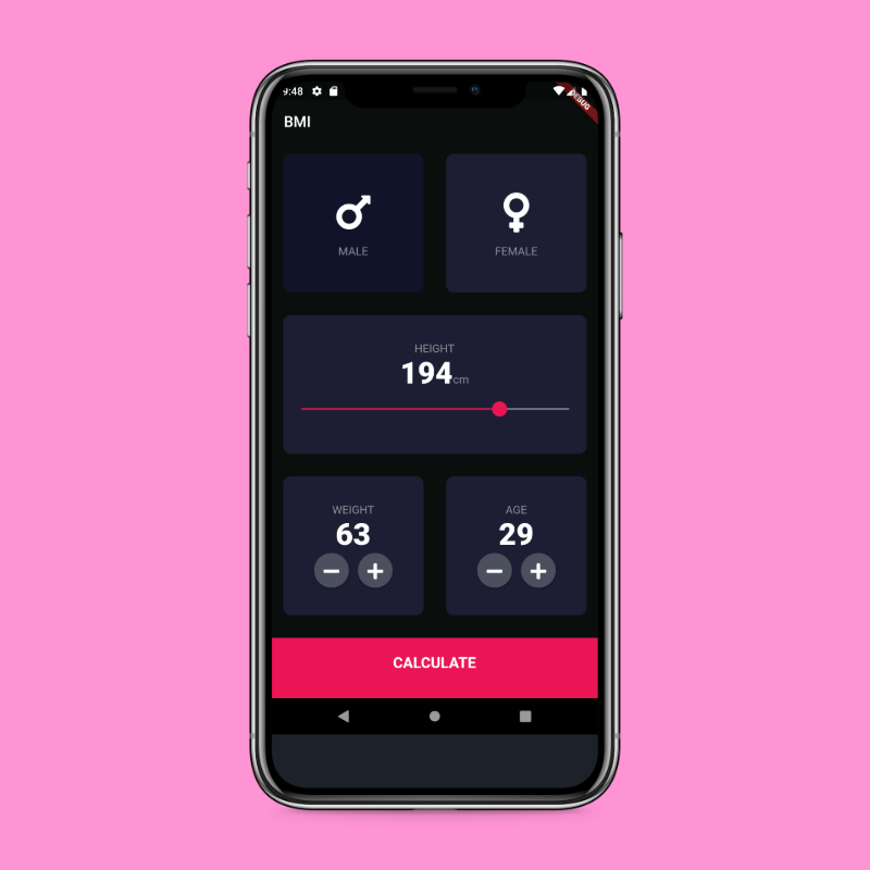 Flutter BMI app thumbnail