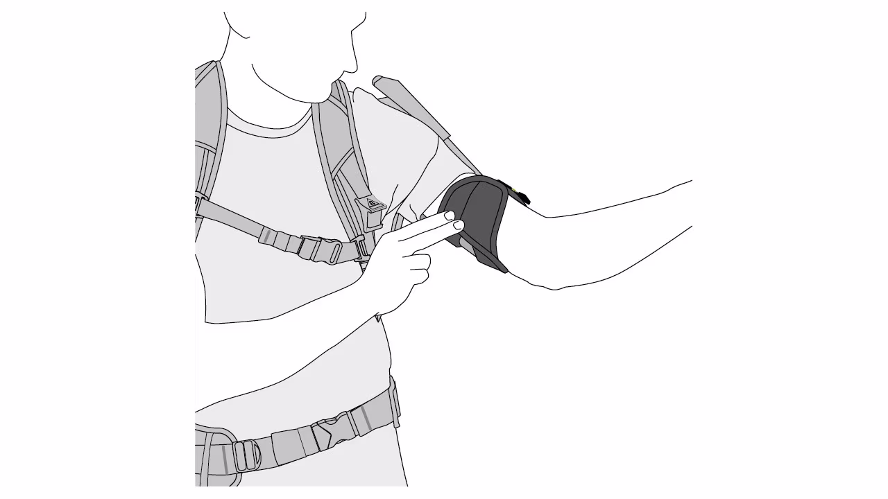 Fasten with hook and loop.