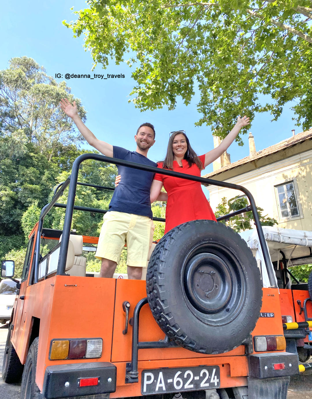 This open-air jeep took us from the Sintra train stop to Pena Palace.