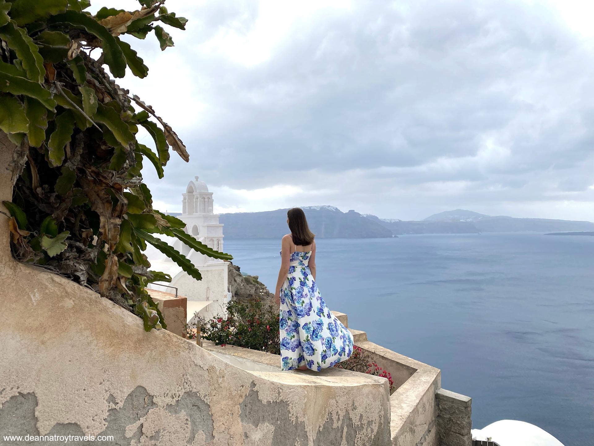 Here is a cell phone image taken by my husband on a cloudy day in Santorini. As you can see it's somewhat dark and not super detailed.