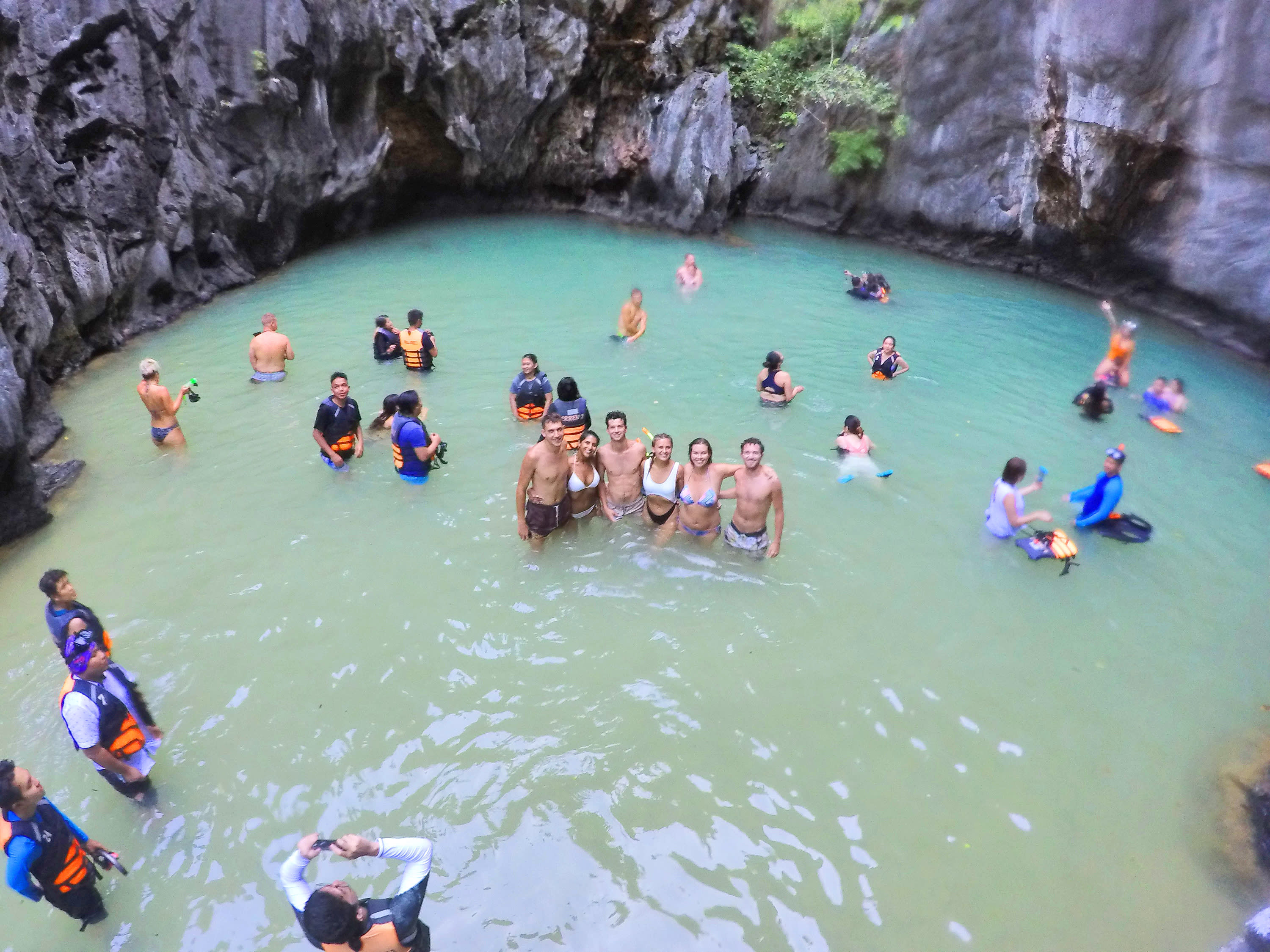 Our tour group and others in the not-so-secret lagoon of El Nido!