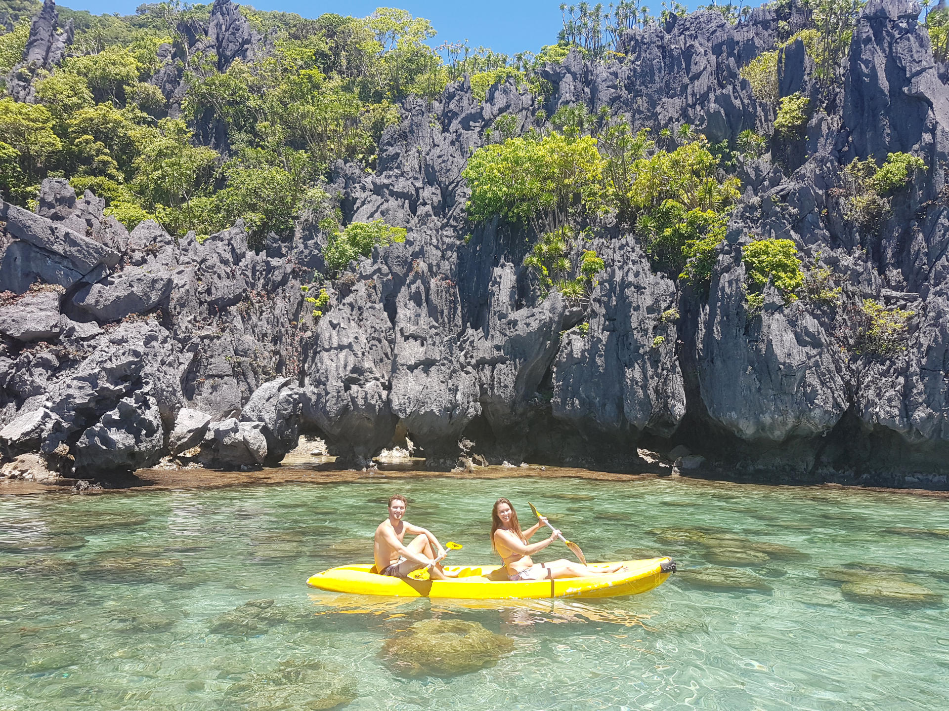 Kayaking in the clear waters of Small Lagoon!