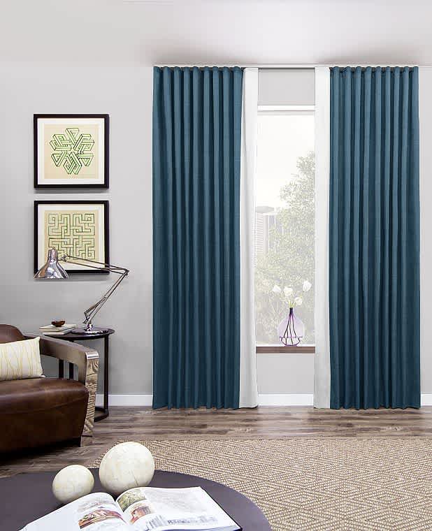 Ripple fold curtain in curtain