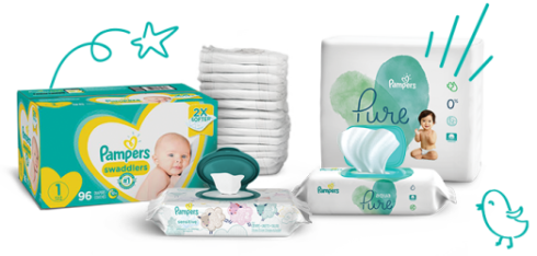 Couches et lingettes Pampers