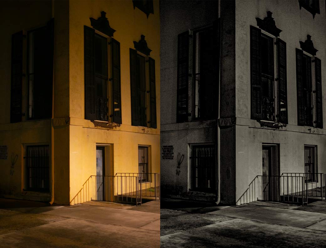 Black and white film effect from Hunted Lightroom presets