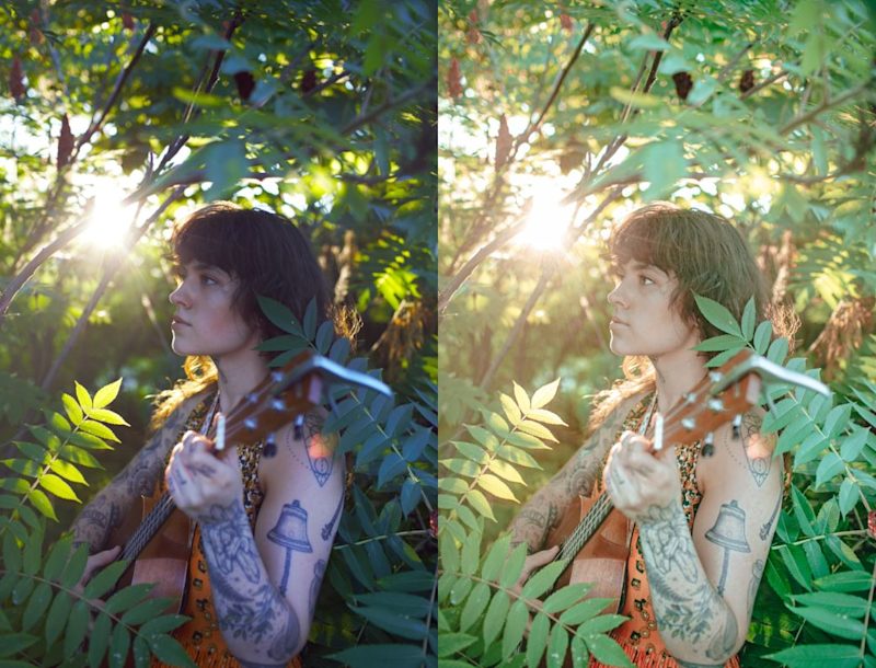Vibrant Portrait one-click preset enhancing a portrait in Lightroom