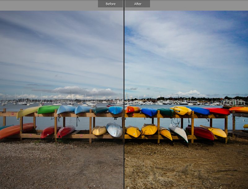 In Living Color one-click Lightroom presets applied to a landscape for a vibrant effect