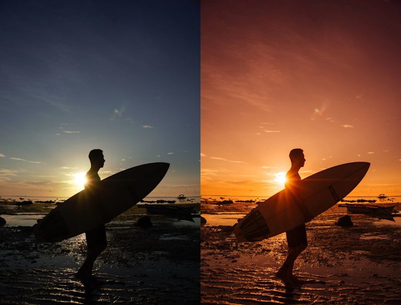 Sunrise Tone preset heightening the beauty of a landscape in Lightroom