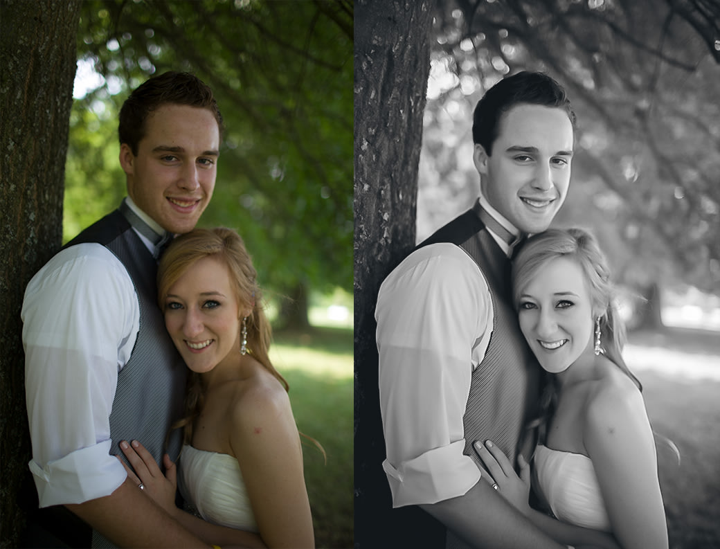 Liefde Lightroom presets applied to a black and white photo