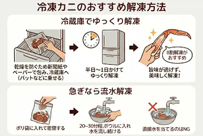 冷凍カニのおすすめ解凍方法